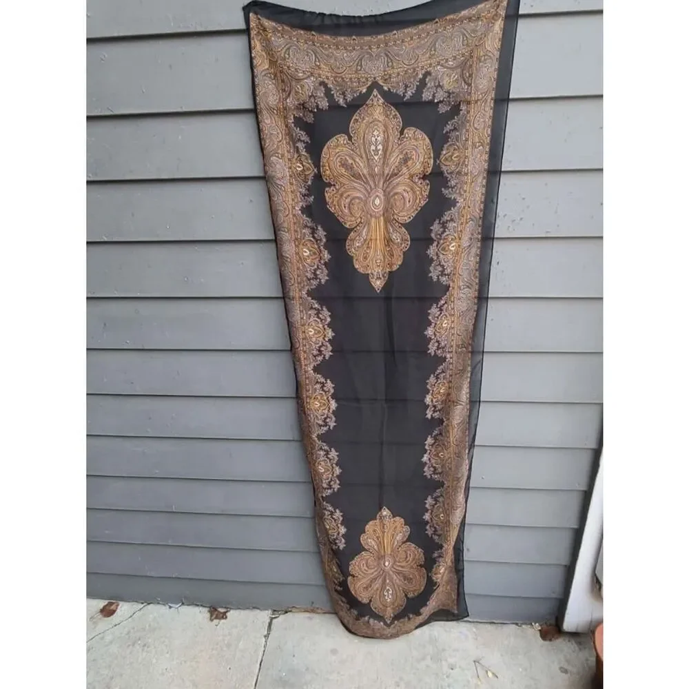 Brown Gold (Feels like Silk) Long Sheer Scarf